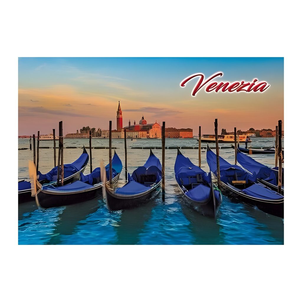 Cartolina souvenir 12 × 22 cm con bordo bianco e cornice in rilievo