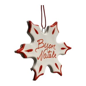 Decorazioni natalizie in ceramica - Fiocco di neve da appendere