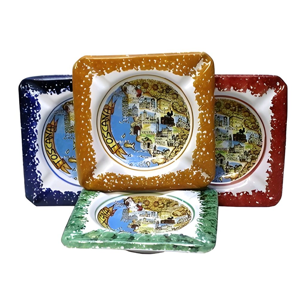 Posacenere quadrato in ceramica