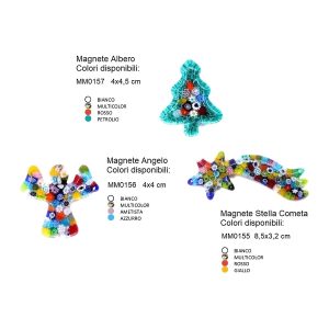 Calamite natalizie in vetro di Murano - Angelo 4 × 4 cm, Bianco