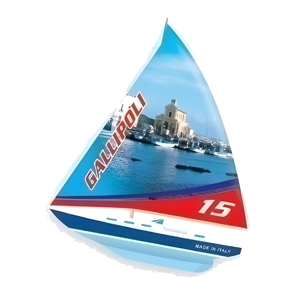 Calamita in resina barca a vela