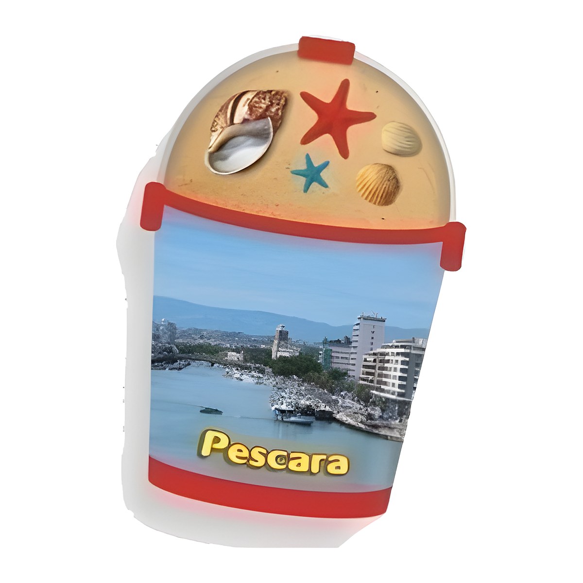 Calamita in resina secchiello mare