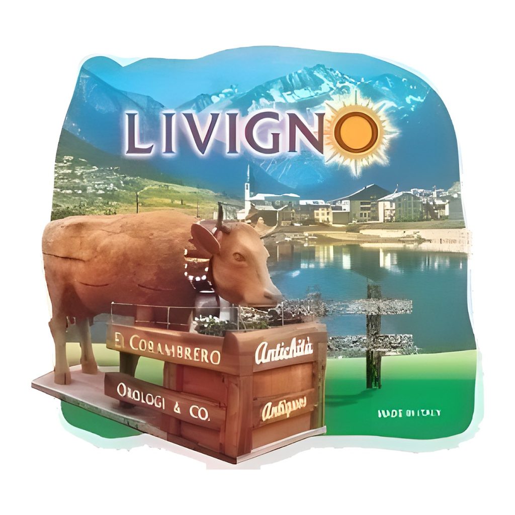 Calamita in resina Livigno paesaggio