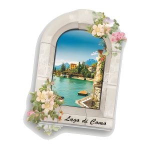 Calamita in resina finestra fiori
