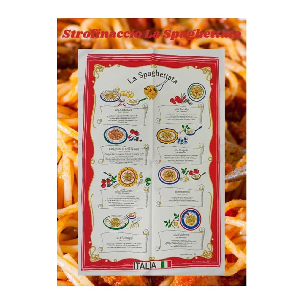 Strofinaccio in cotone La spaghettata rossa
